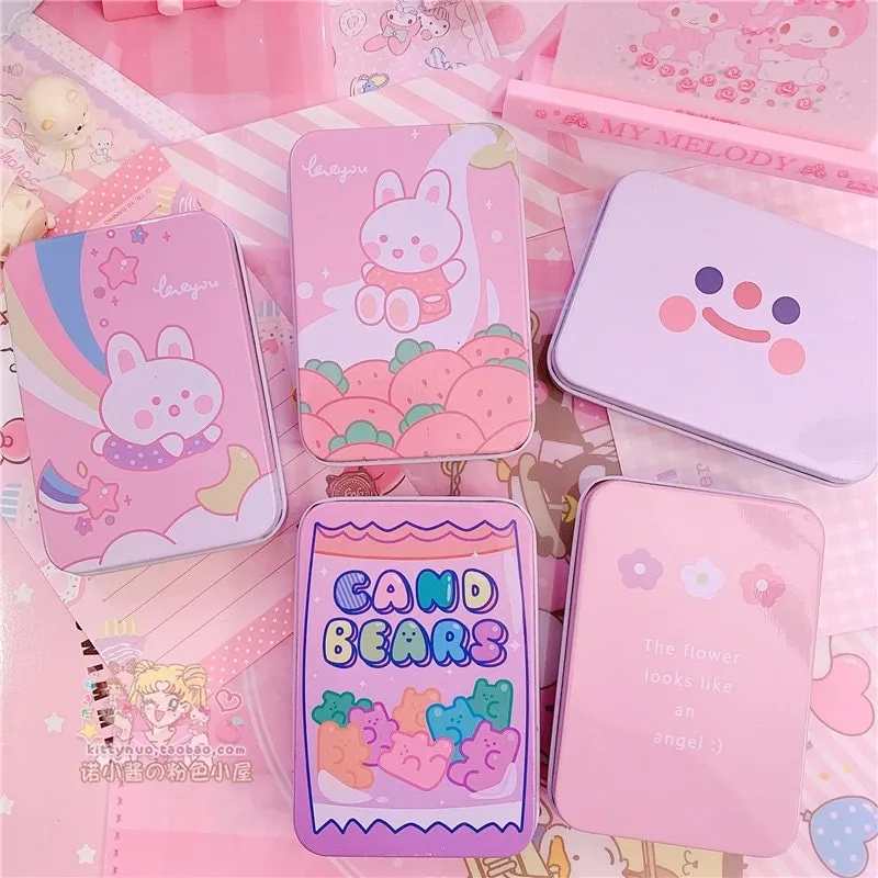 Kawaii Colored Mini Tin Storage Box
