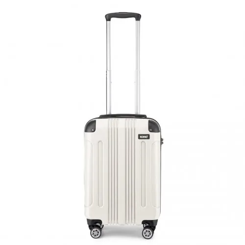 Kono 19 Inch ABS Lightweight Compact Hard Shell Cabin Suitcase - Beige | Durable, Sleek, and Travel-Friendly Luggage