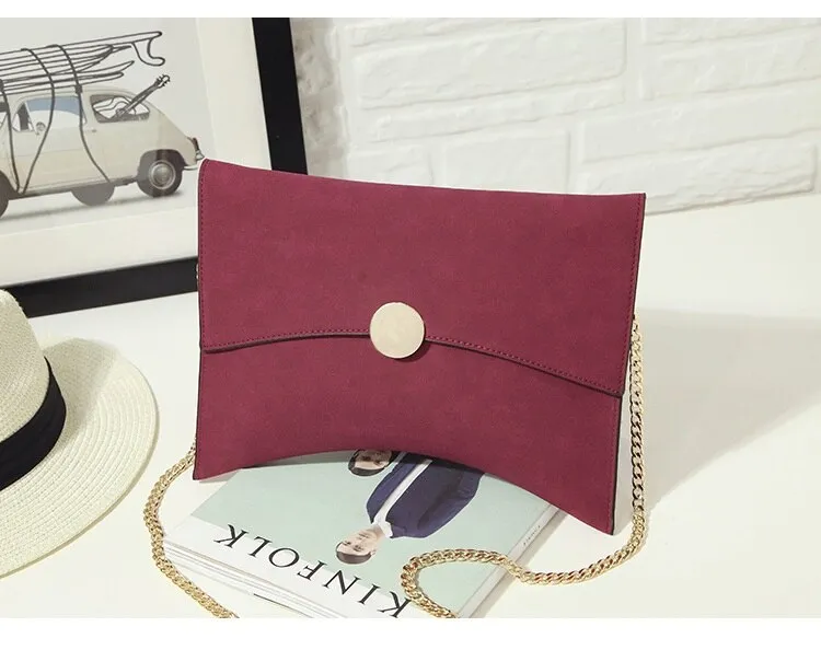 Kpop fashion women envelope clutch bag High quality PU leather Ladies evening bag chain shoulder bag Women's Totes Handbags