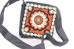 Marigold Vintage Cowrie Shell & Bead Work Cross Body Purse