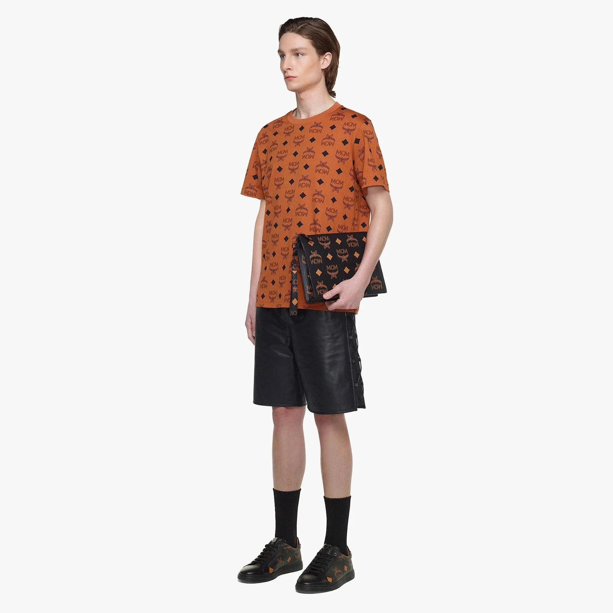 MCM Aren Wristlet Zip Pouch in Maxi Visetos