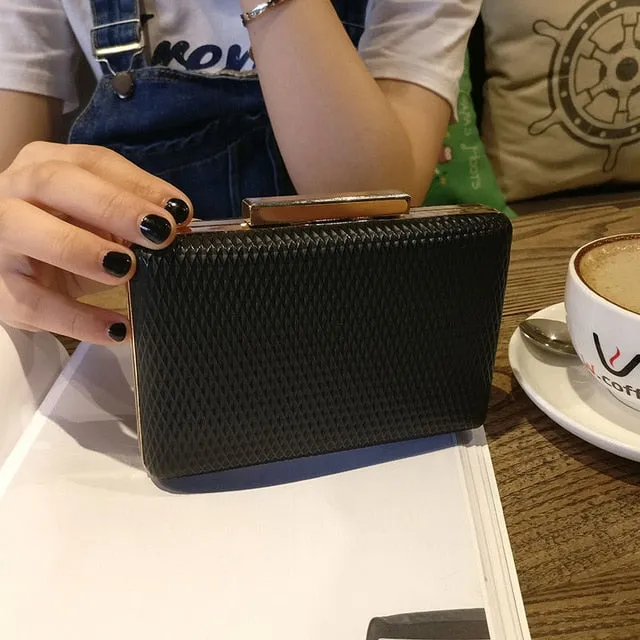Mini Box Party Evening Bag Metallic Frame Women Bag