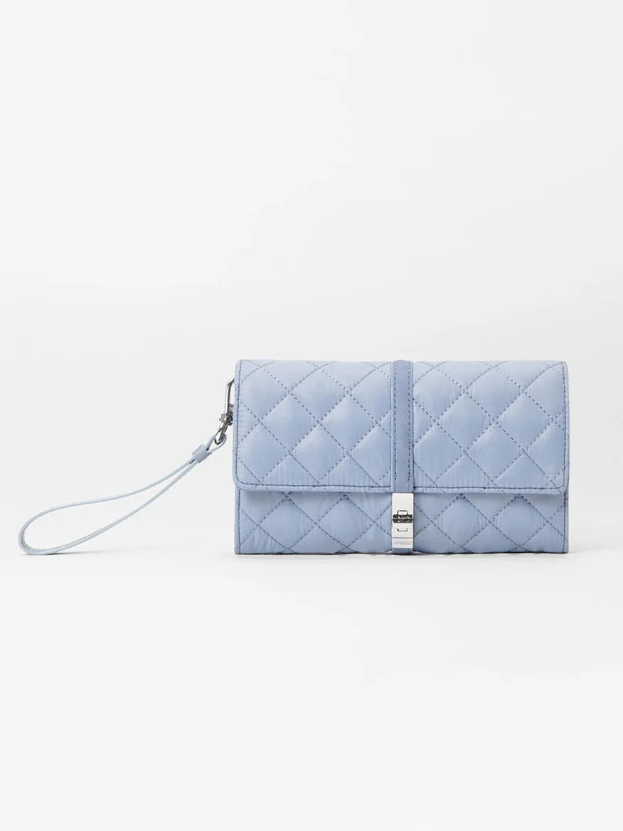 MZ Wallace Astor Convertible Crossbody in Stone Blue Oxford