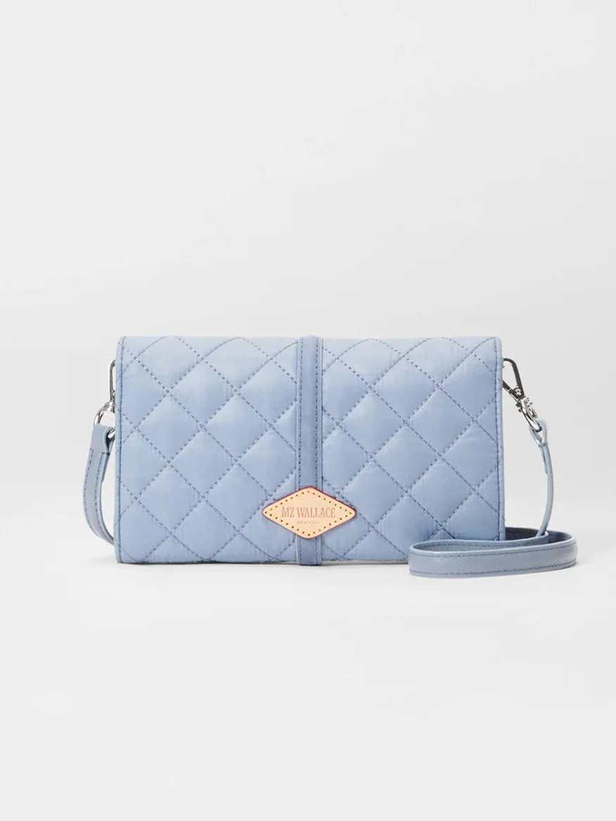 MZ Wallace Astor Convertible Crossbody in Stone Blue Oxford