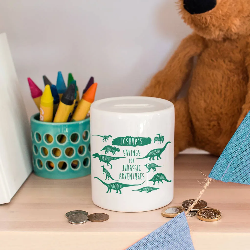 Personalised Dinosaur Money Box