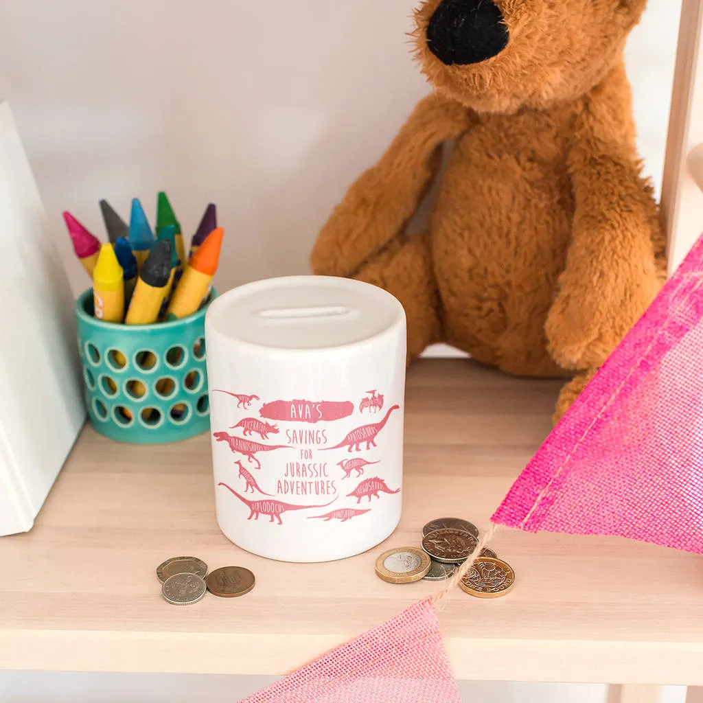 Personalised Dinosaur Money Box