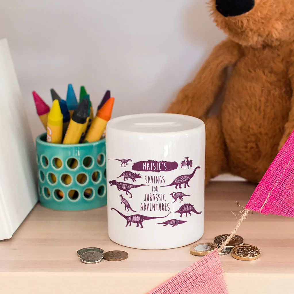 Personalised Dinosaur Money Box