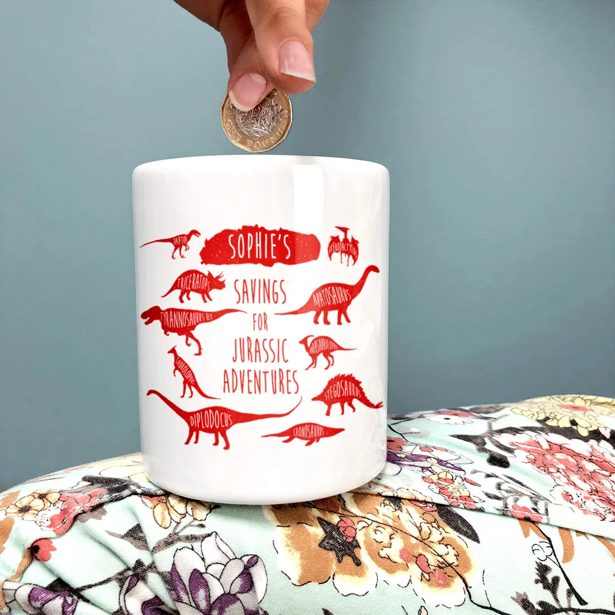 Personalised Dinosaur Money Box