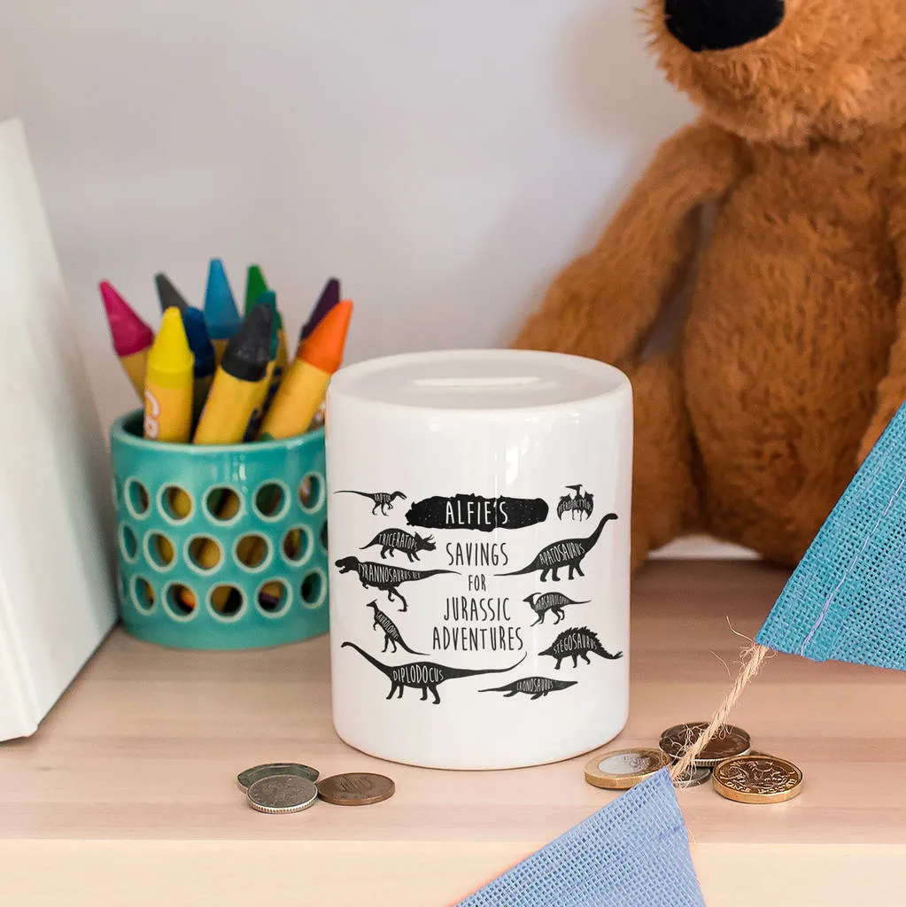 Personalised Dinosaur Money Box
