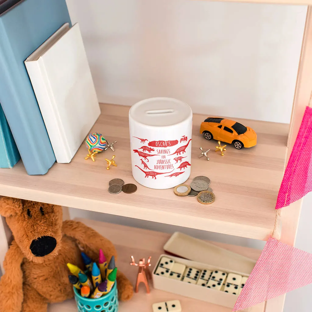 Personalised Dinosaur Money Box