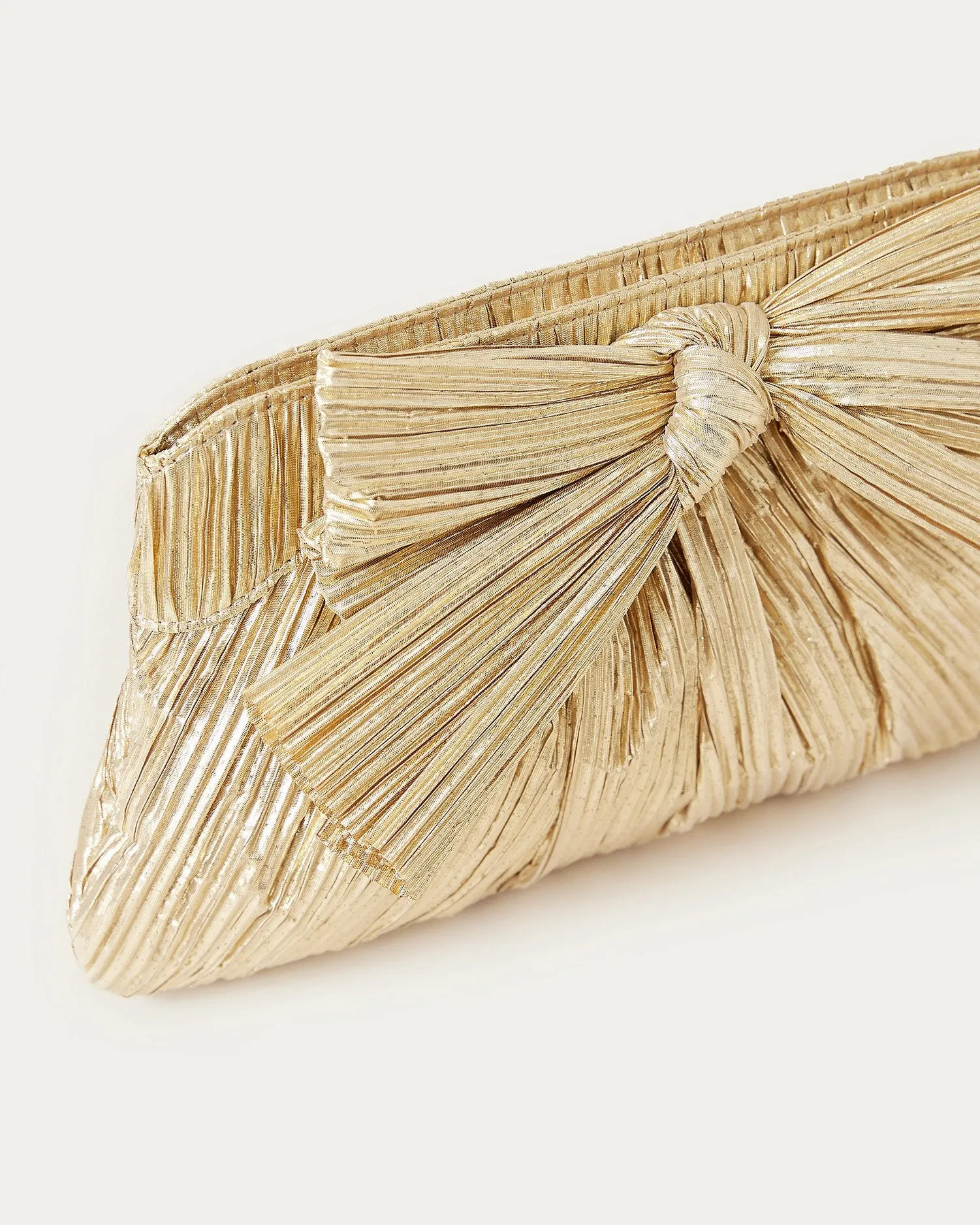 Rayne Gold Bow Clutch