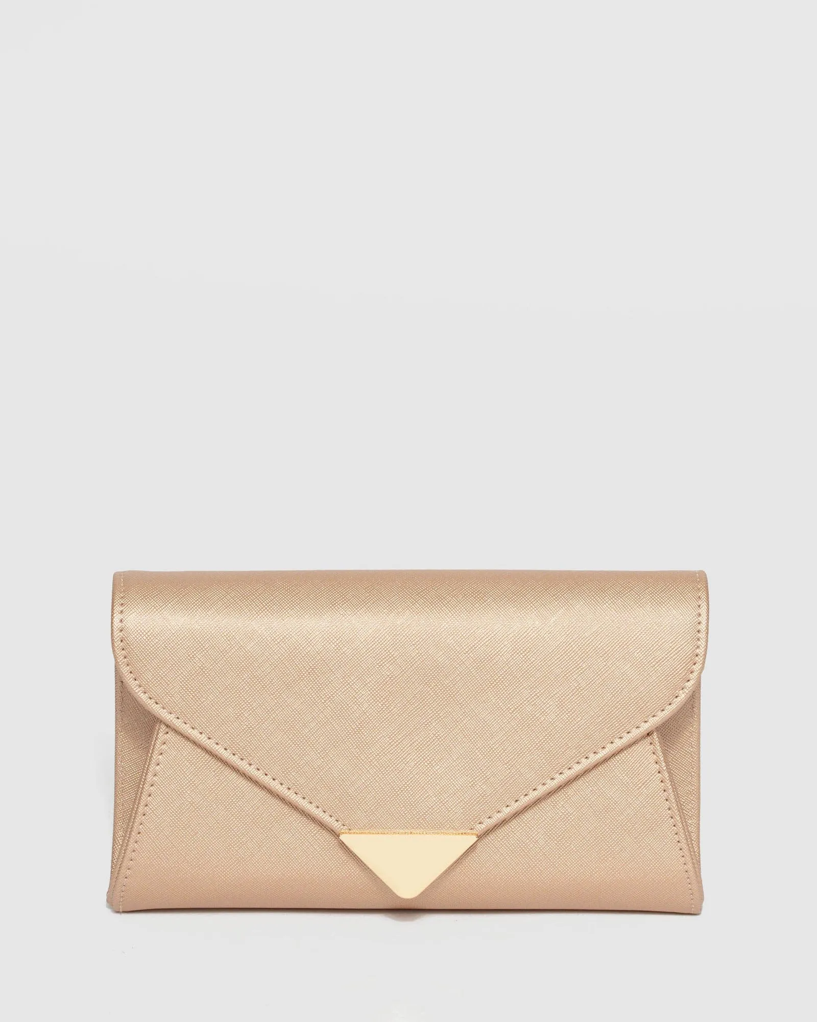 Rose Gold Clare Metal Tip Clutch Bag