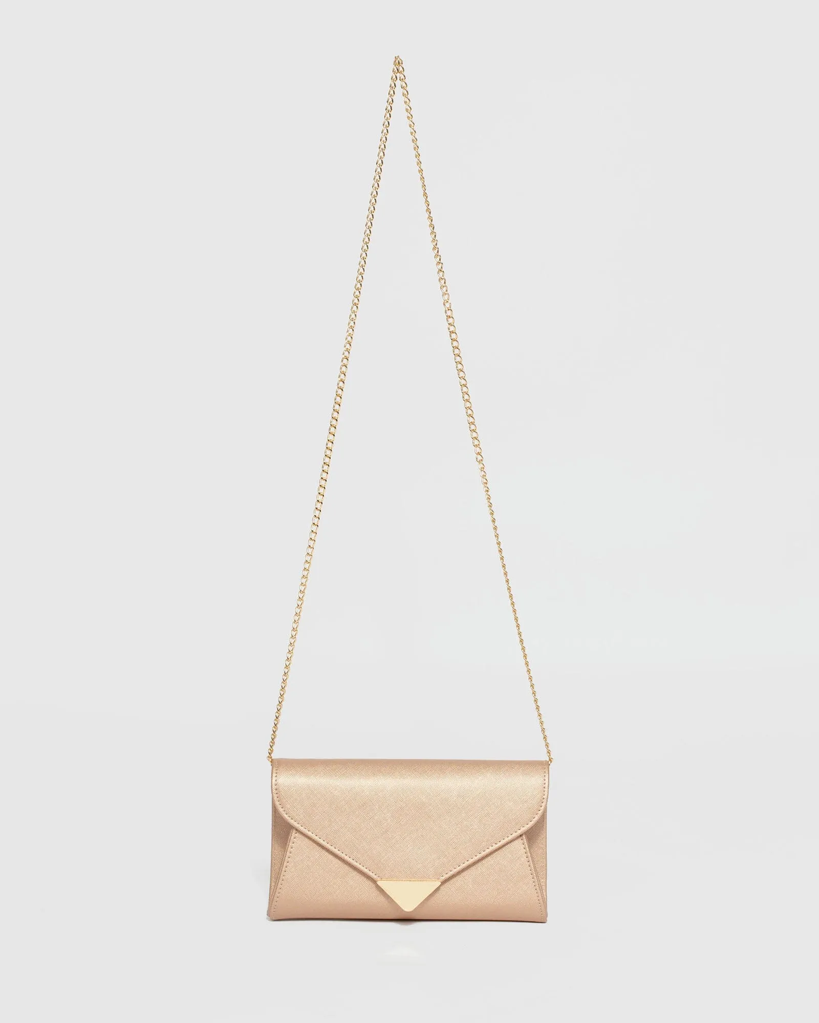 Rose Gold Clare Metal Tip Clutch Bag