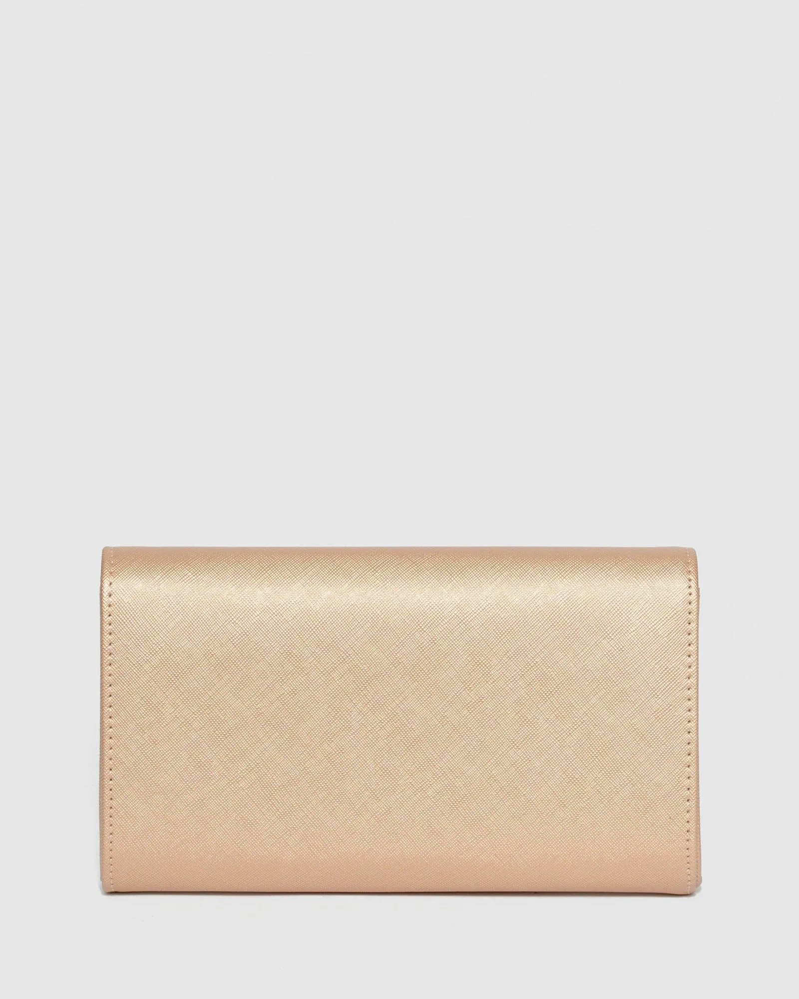 Rose Gold Clare Metal Tip Clutch Bag