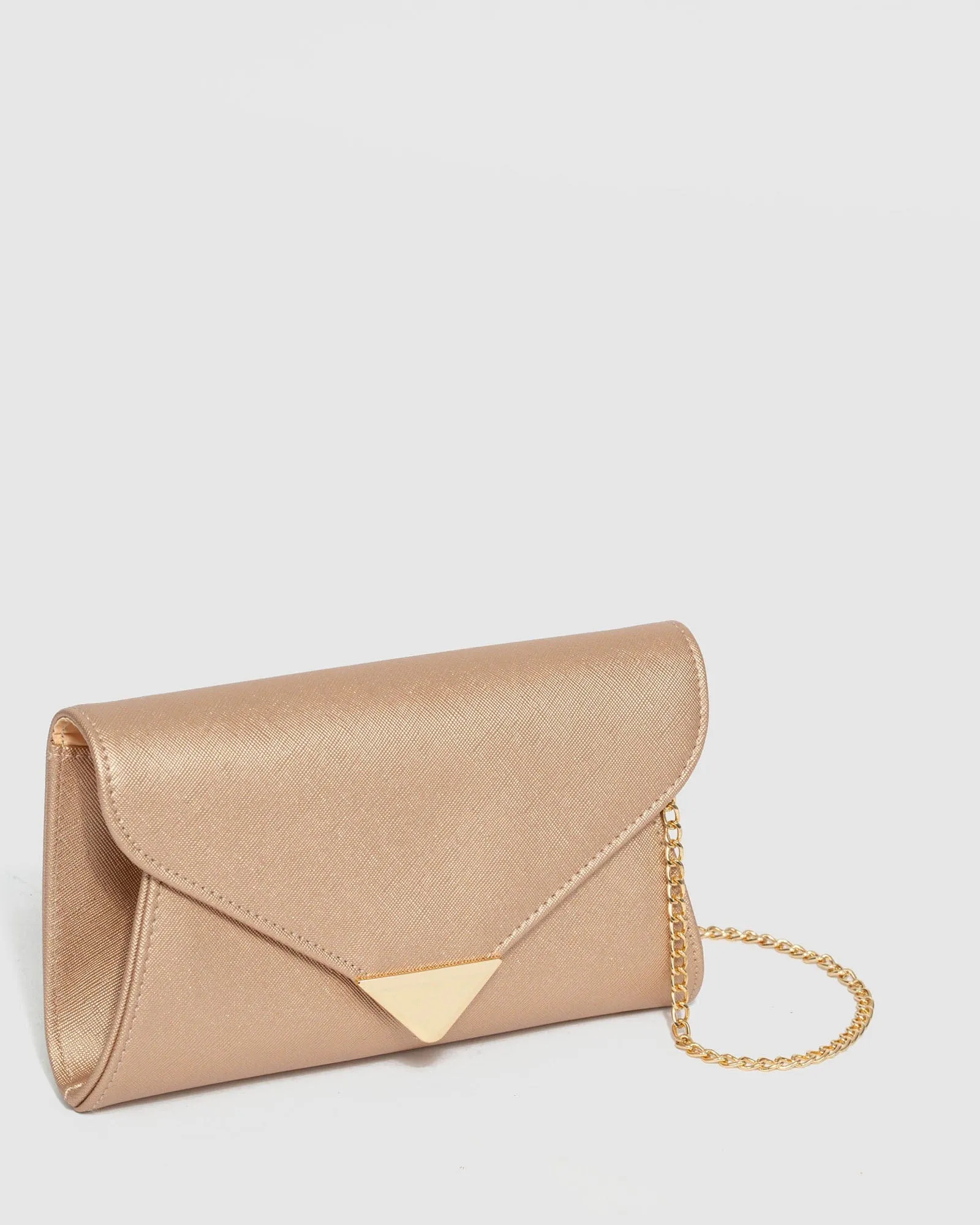 Rose Gold Clare Metal Tip Clutch Bag