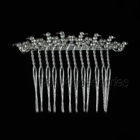 Silver Diamante Crystal Bridal Comb