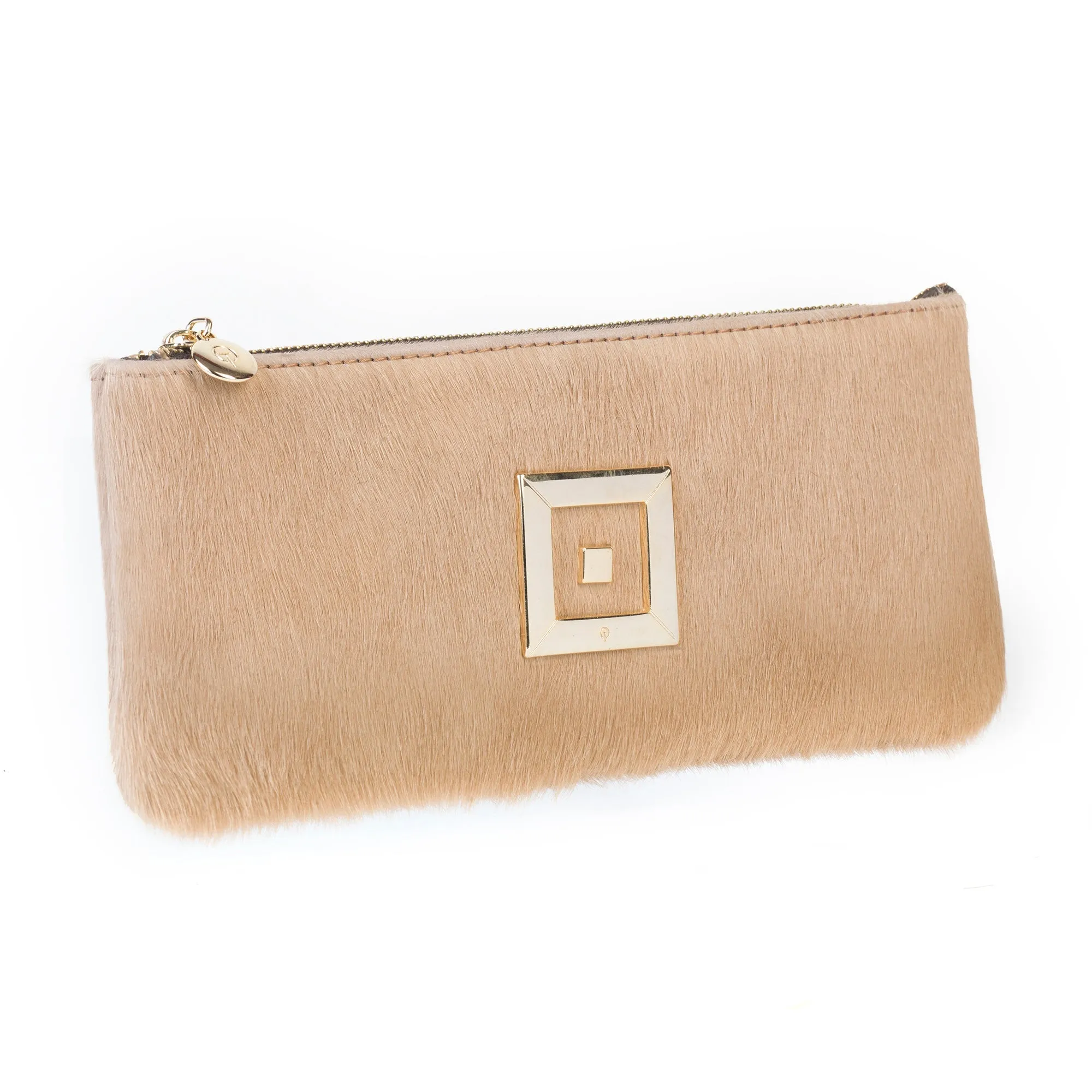 Stella Beige Ponyskin Clutch