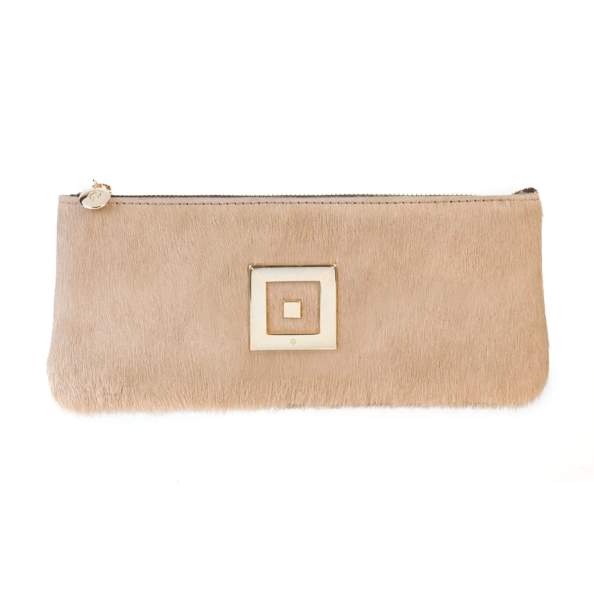 Stella Beige Ponyskin Clutch