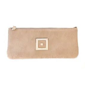 Stella Beige Ponyskin Clutch