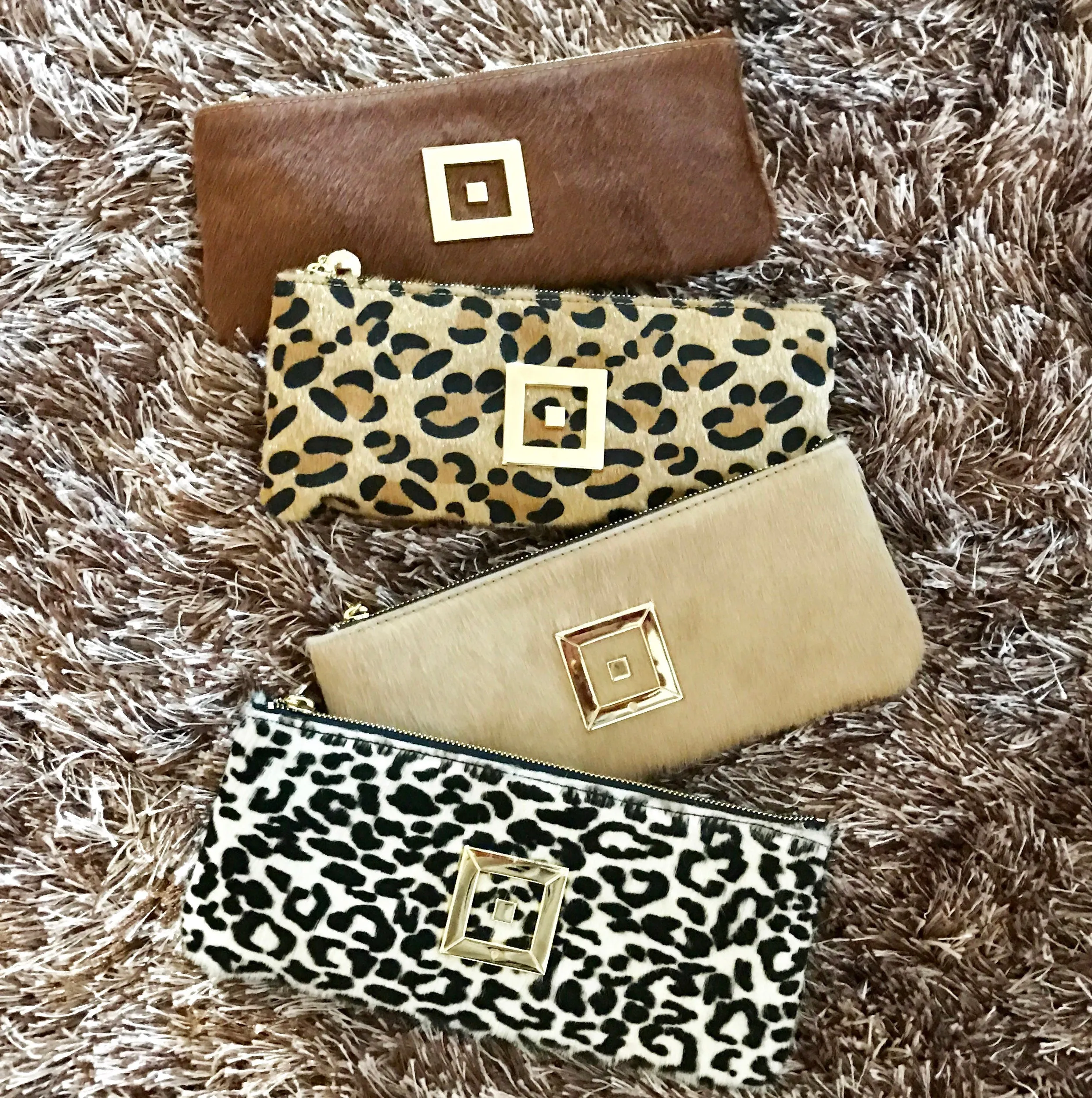 Stella Beige Ponyskin Clutch