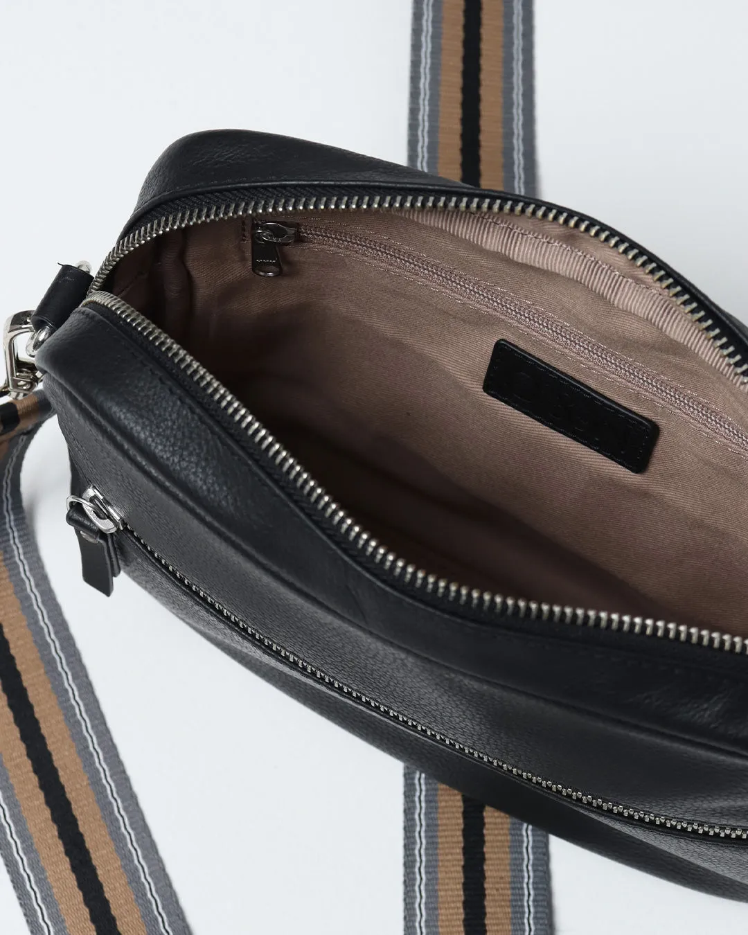 Taylor Leather Midi Crossbody Bag - Black