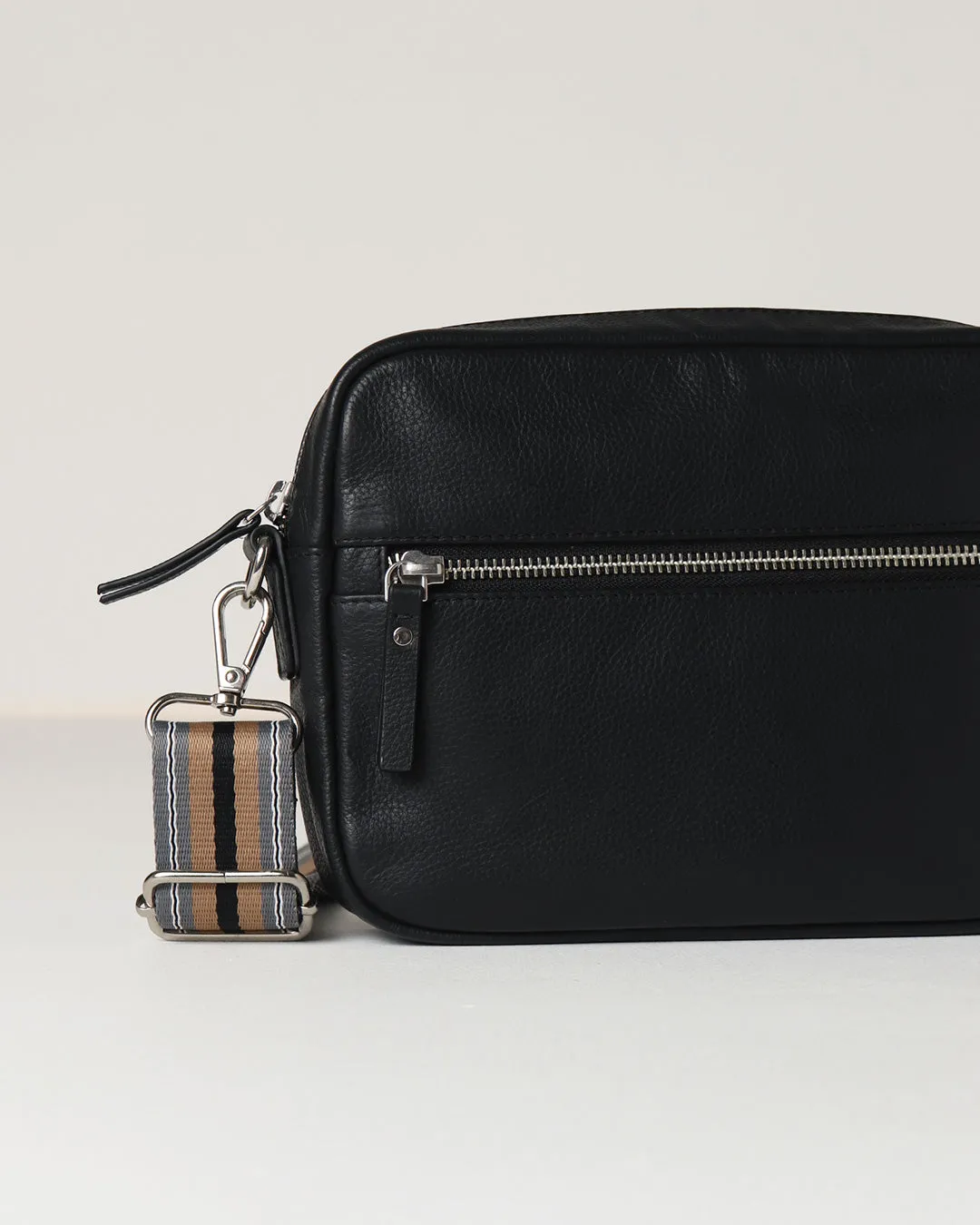 Taylor Leather Midi Crossbody Bag - Black