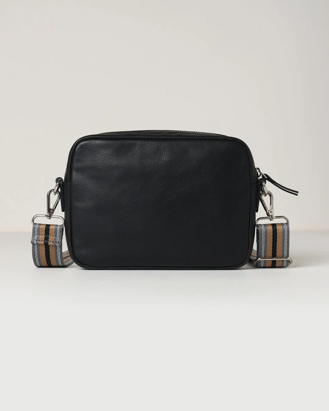 Taylor Leather Midi Crossbody Bag - Black