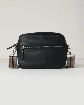 Taylor Leather Midi Crossbody Bag - Black