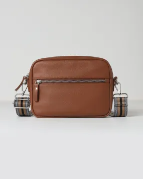 Taylor Leather Midi Crossbody Bag - Tan