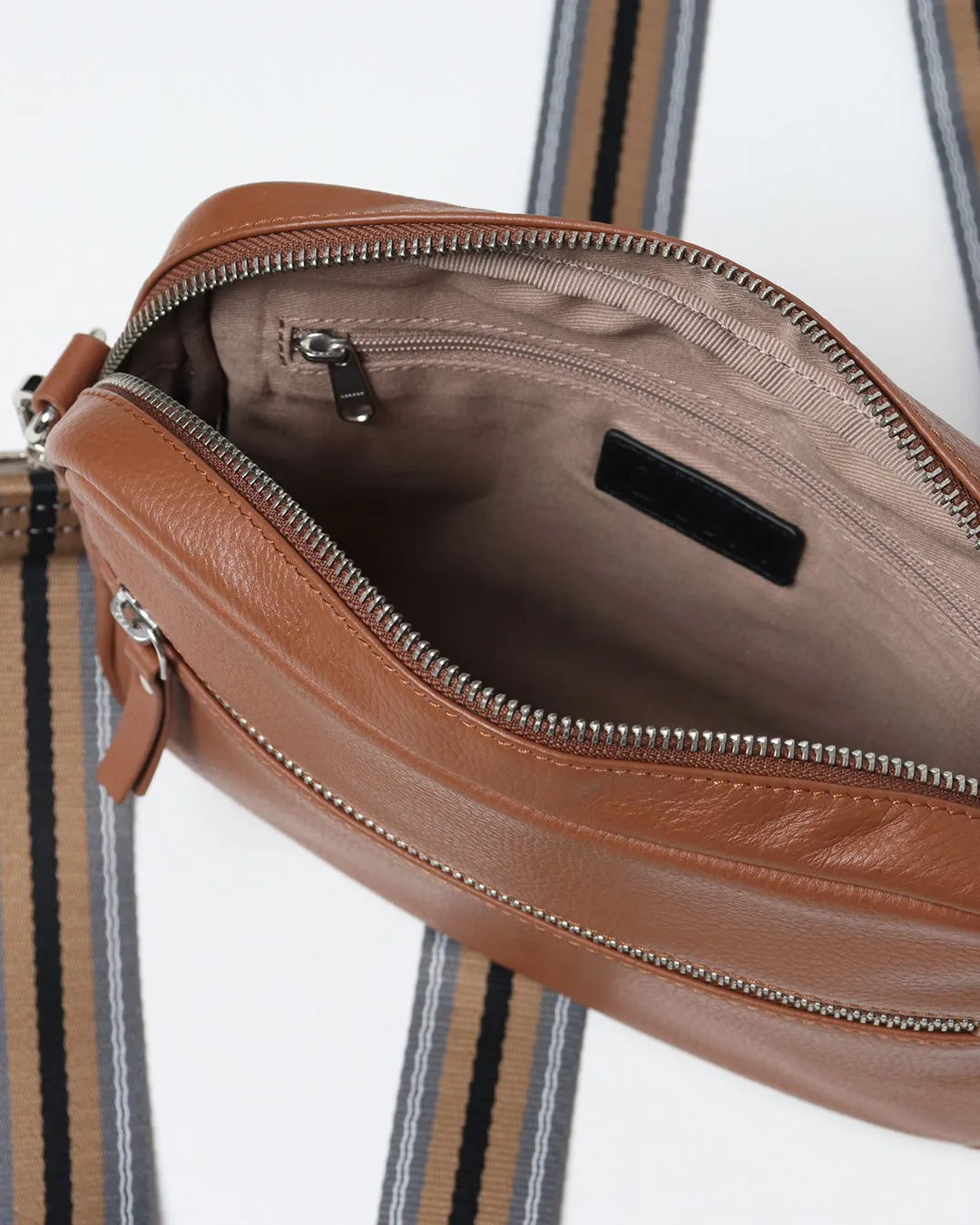 Taylor Leather Midi Crossbody Bag - Tan