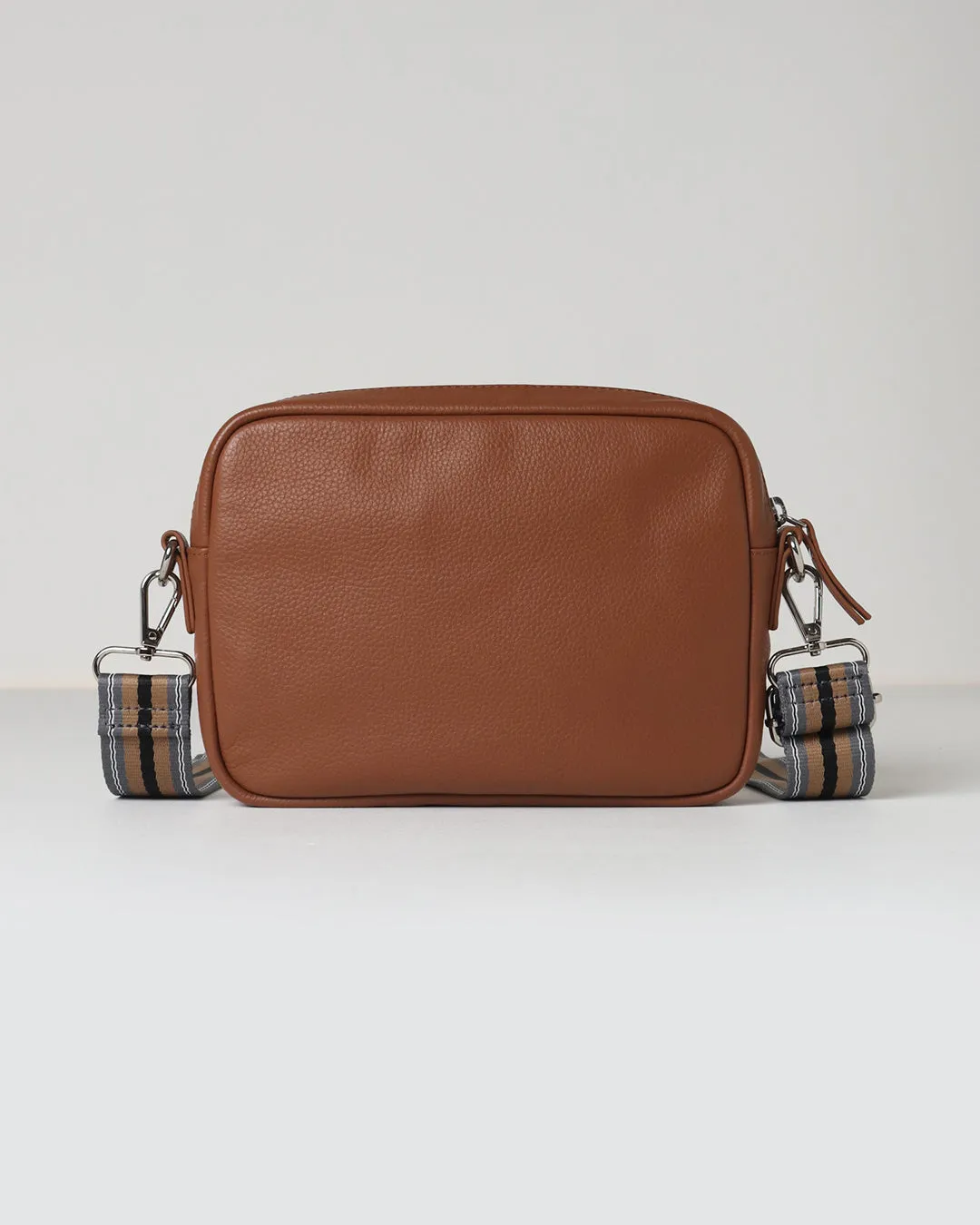 Taylor Leather Midi Crossbody Bag - Tan