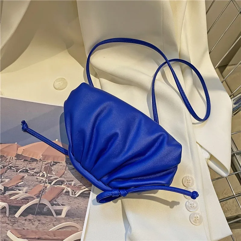 Vvsha  Spring New Simple Women Cloud Messenger Bag All-match Ladies PU Leather Crossbody Bag Female Evening Party Clutches and Purse