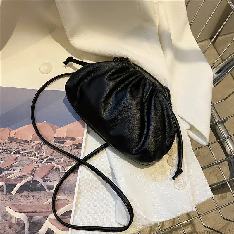 Vvsha  Spring New Simple Women Cloud Messenger Bag All-match Ladies PU Leather Crossbody Bag Female Evening Party Clutches and Purse
