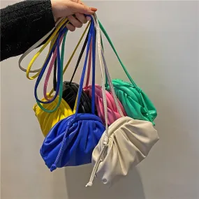 Vvsha  Spring New Simple Women Cloud Messenger Bag All-match Ladies PU Leather Crossbody Bag Female Evening Party Clutches and Purse