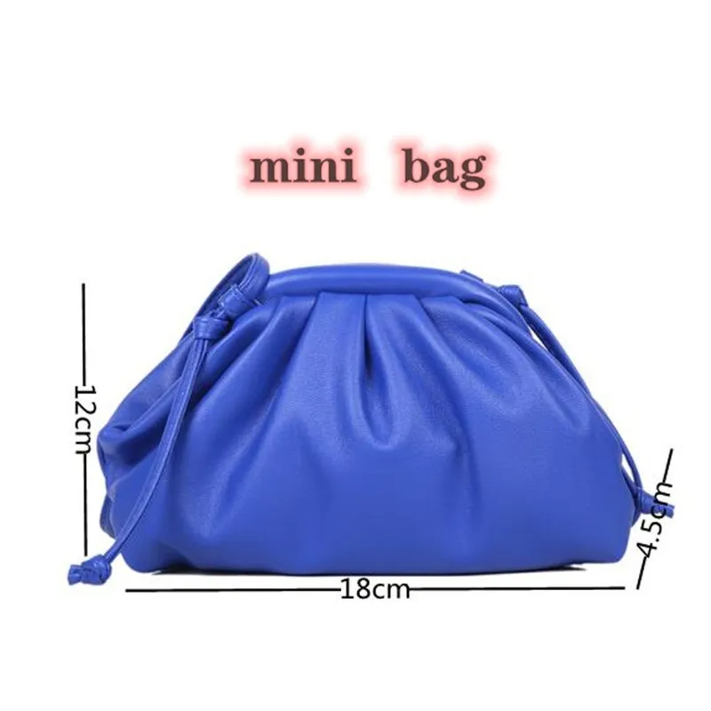 Vvsha  Spring New Simple Women Cloud Messenger Bag All-match Ladies PU Leather Crossbody Bag Female Evening Party Clutches and Purse