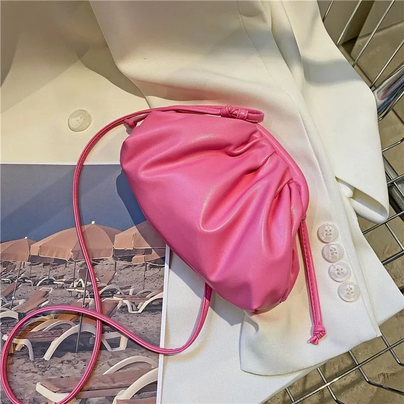 Vvsha  Spring New Simple Women Cloud Messenger Bag All-match Ladies PU Leather Crossbody Bag Female Evening Party Clutches and Purse