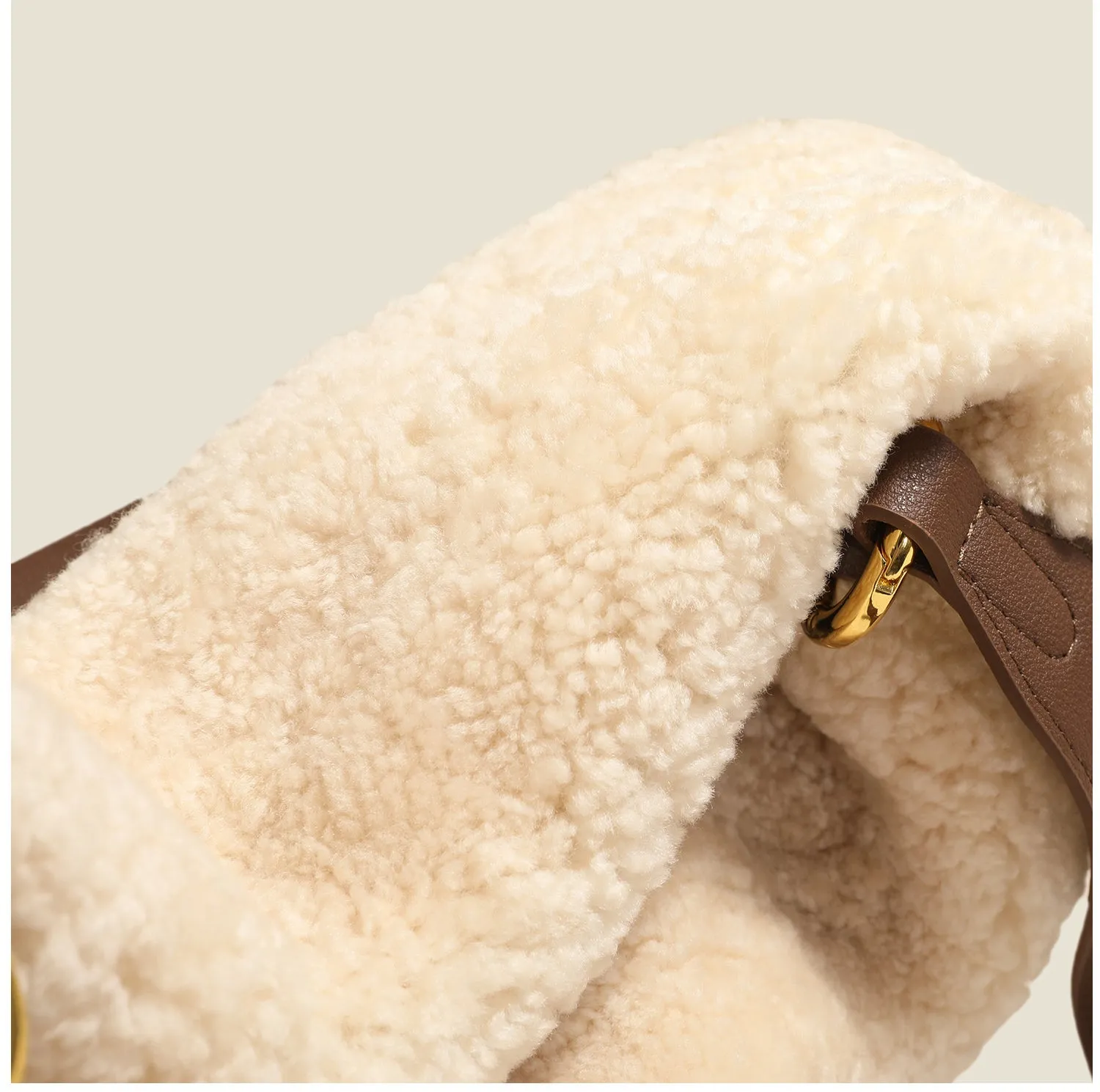 Womens Suede Leather Tote Bag With Faux Fur Shoulder Handbags For Women