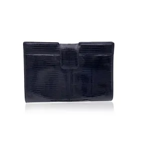 Yves Saint Laurent Vintage Black Leather Clutch Pochette Handbag